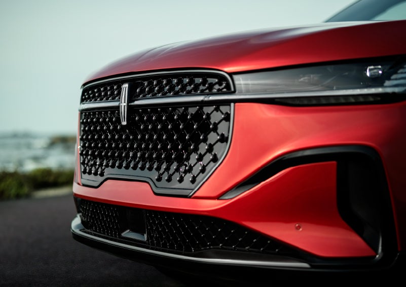 The sleek grille of a 2024 Lincoln Nautilus® SUV with the available Jet Appearance Package makes a bold statement. | Nick Mayer Lincoln Mayfield in Mayfield Heights OH