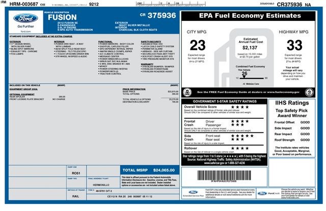 2012 Ford Fusion SE