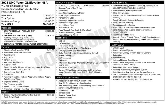 2025 GMC Yukon XL Elevation