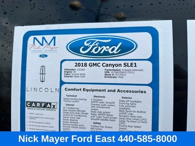 2018 GMC Canyon SLE1