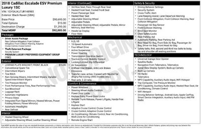 2018 Cadillac Escalade ESV Premium
