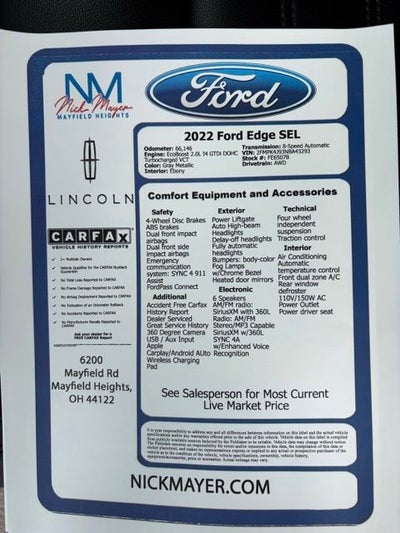 2022 Ford Edge SEL