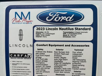 2023 Lincoln Nautilus Standard