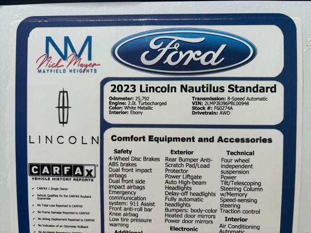 2023 Lincoln Nautilus Standard
