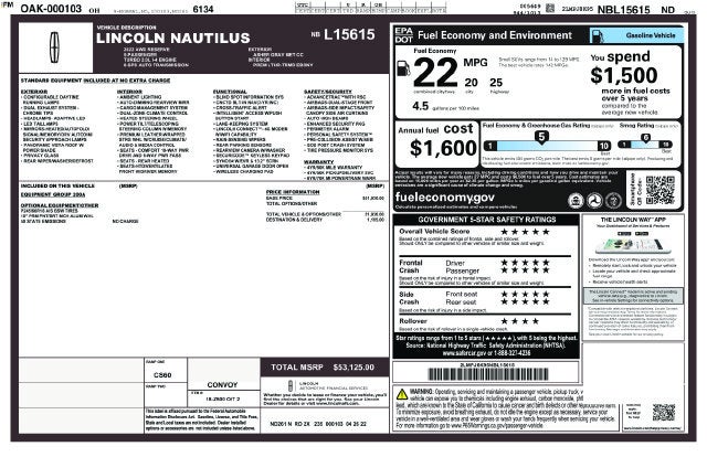 2022 Lincoln Nautilus Reserve