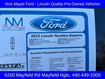 2022 Lincoln Nautilus Reserve
