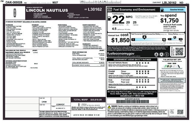 2020 Lincoln Nautilus Reserve