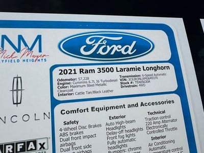 2021 RAM 3500 Laramie Longhorn