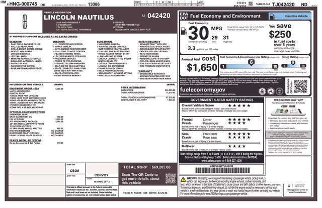 2026 Lincoln Nautilus Premiere IN-TRANSIT