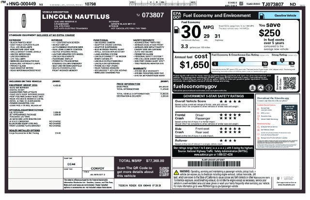 2026 Lincoln Nautilus Reserve