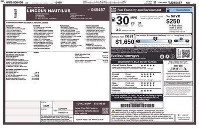 2026 Lincoln Nautilus Reserve IN-TRANSIT