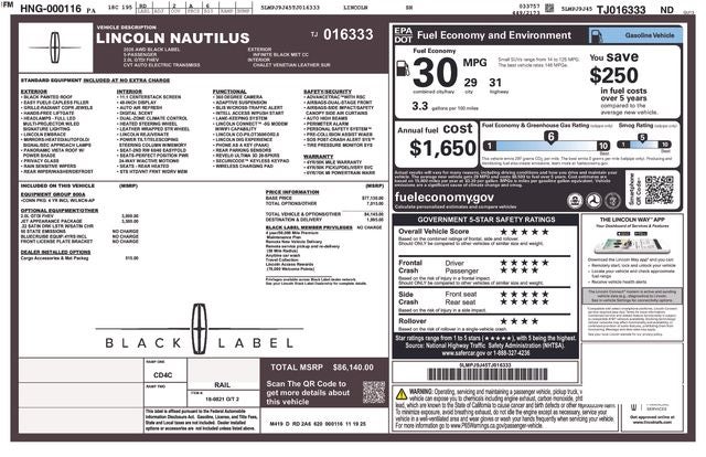 2026 Lincoln Nautilus Black Label