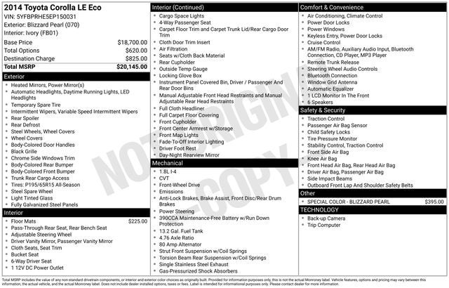 2014 Toyota Corolla LE ECO