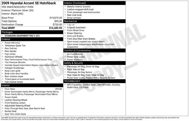2009 Hyundai Accent SE