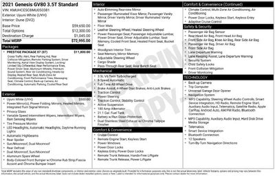 2021 Genesis GV80 3.5T