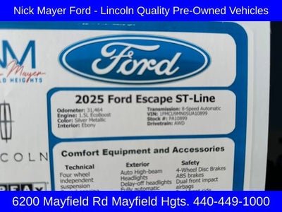 2025 Ford Escape ST-Line