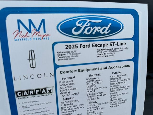 2025 Ford Escape ST-Line