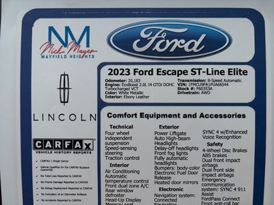 2023 Ford Escape ST-Line Elite