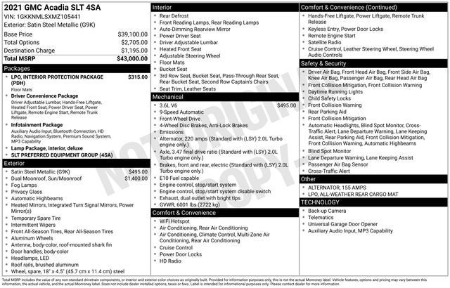2021 GMC Acadia SLT
