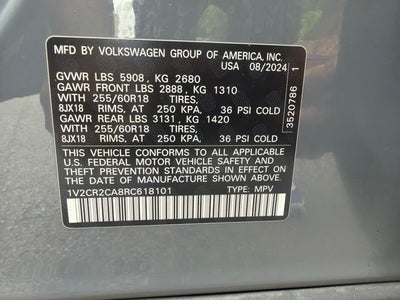2024 Volkswagen Atlas 2.0T Peak Edition SE w/Technology