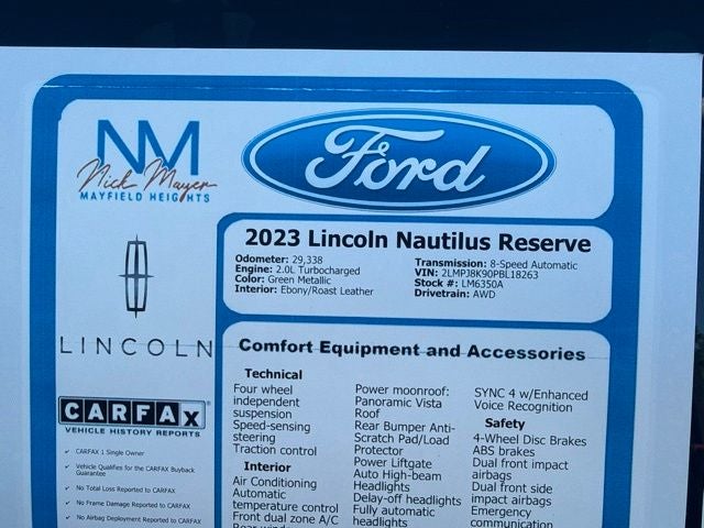 2023 Lincoln Nautilus Reserve
