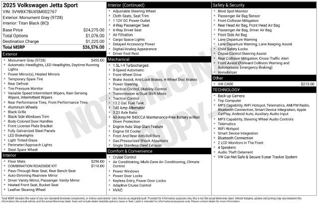 2025 Volkswagen Jetta 1.5T Sport