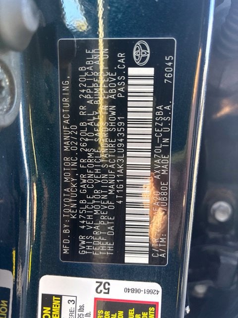 2020 Toyota Camry SE