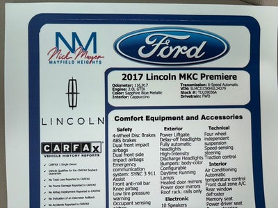 2017 Lincoln MKC Premiere