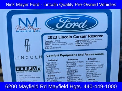 2023 Lincoln Corsair Reserve