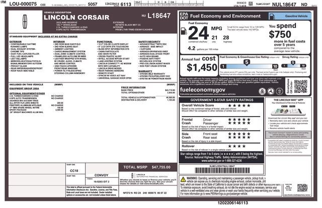2022 Lincoln Corsair Reserve