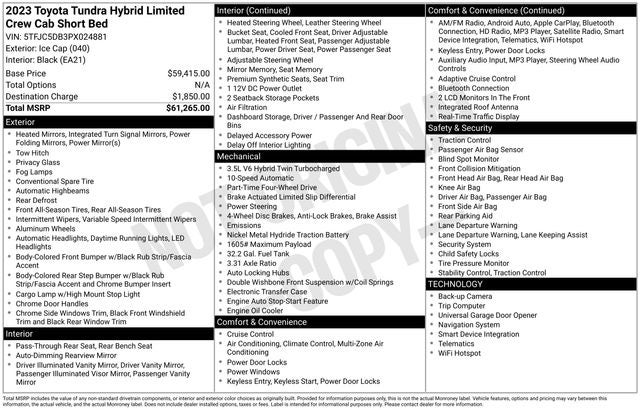 2023 Toyota Tundra Hybrid Limited