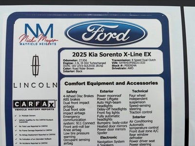 2025 Kia Sorento X-Line EX