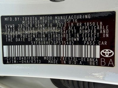 2016 Toyota Corolla LE