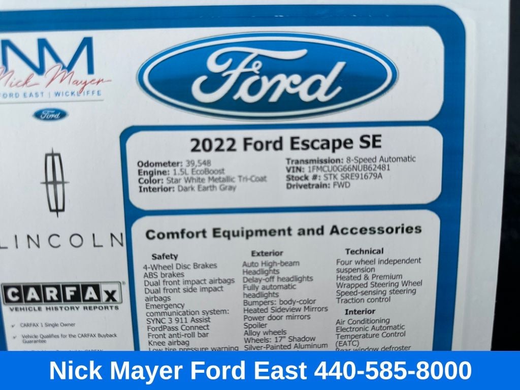2022 Ford Escape SE