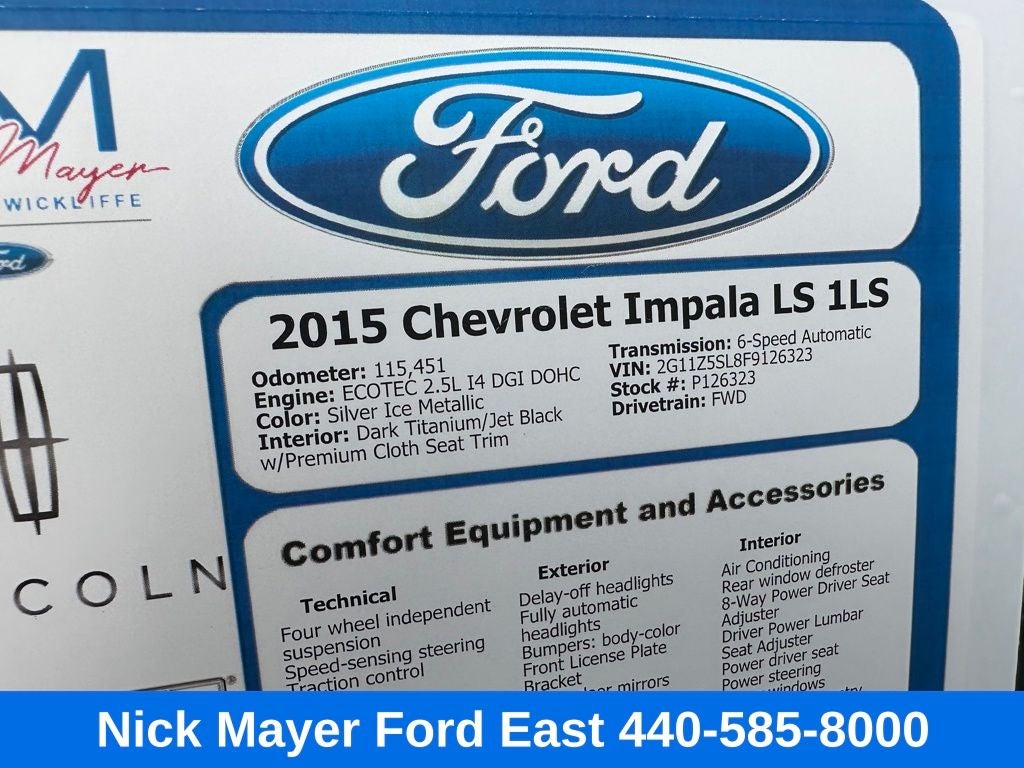 2015 Chevrolet Impala LS 1LS