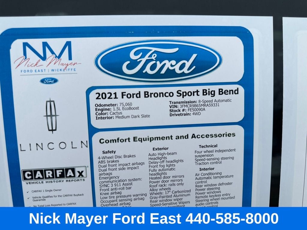 2021 Ford Bronco Sport Big Bend