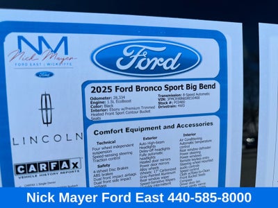 2025 Ford Bronco Sport Big Bend