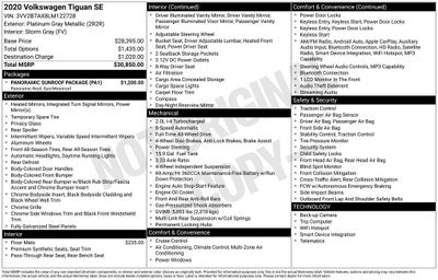 2020 Volkswagen Tiguan 2.0T SE 4Motion