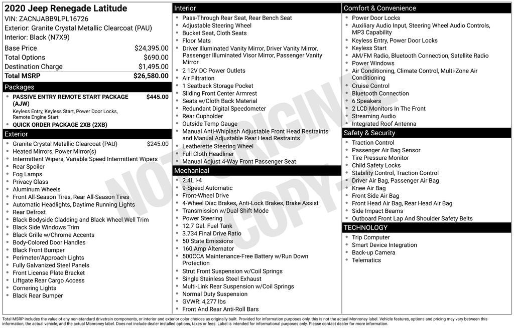 2020 Jeep Renegade Latitude