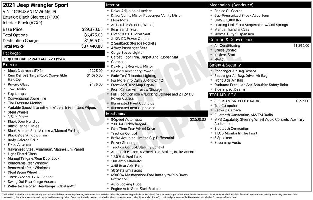2021 Jeep Wrangler Sport