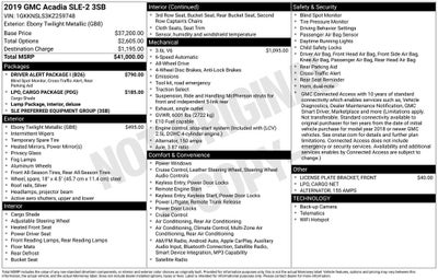 2019 GMC Acadia SLE-2