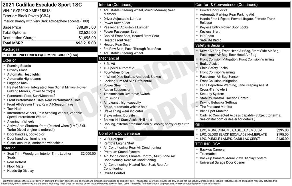 2021 Cadillac Escalade Sport