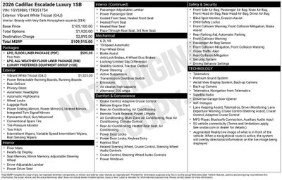 2026 Cadillac Escalade Luxury