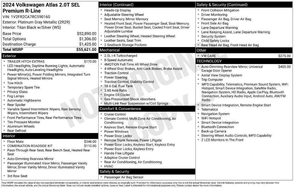 2024 Volkswagen Atlas 2.0T SEL Premium R-Line