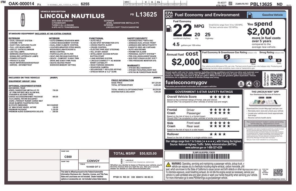 2023 Lincoln Nautilus Standard