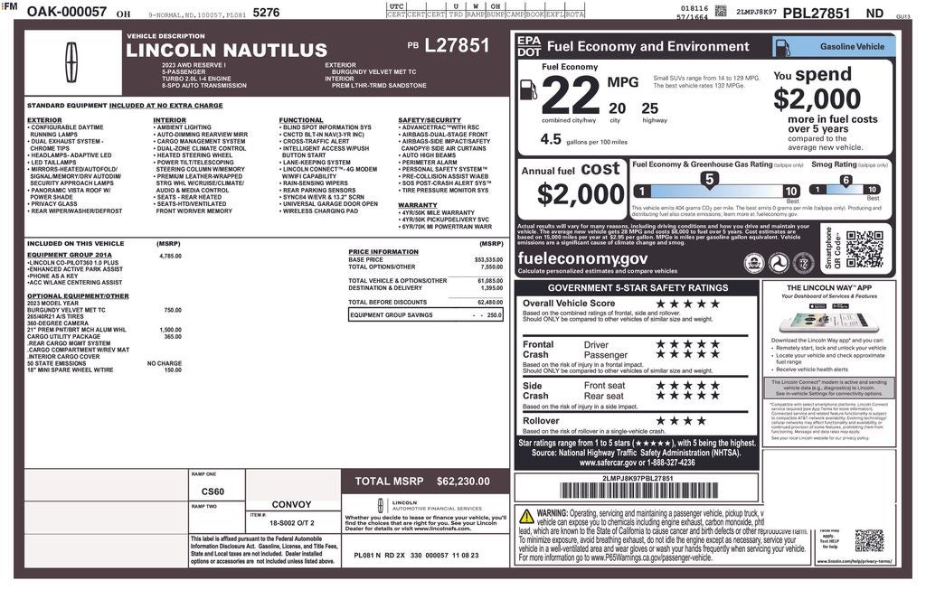 2023 Lincoln Nautilus Reserve