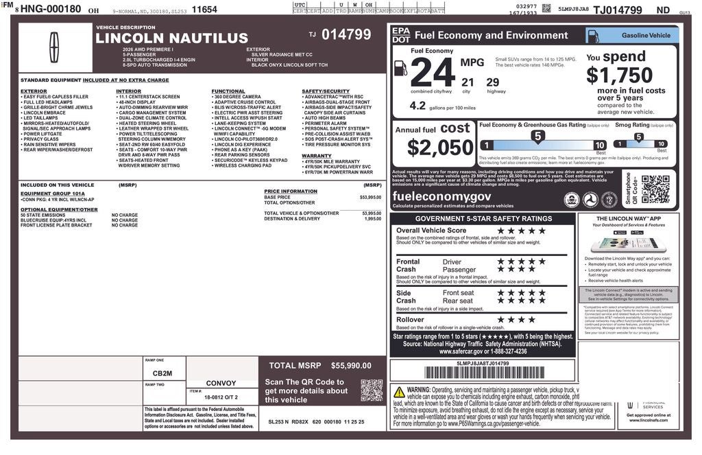 2026 Lincoln Nautilus Premiere