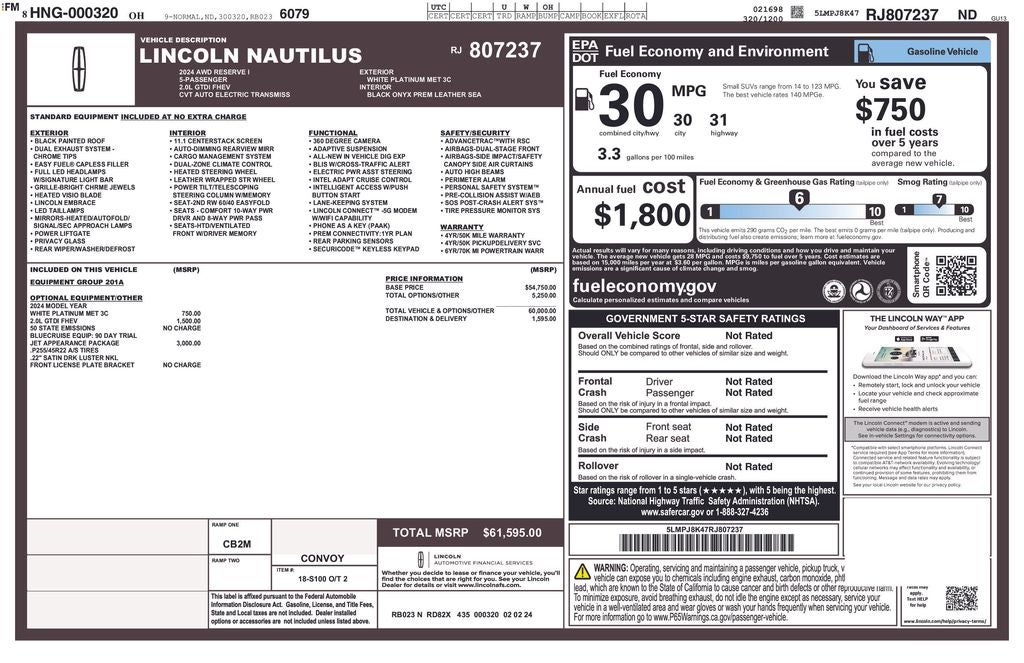 2024 Lincoln Nautilus Reserve