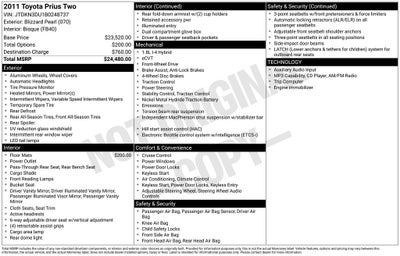 2011 Toyota Prius Two