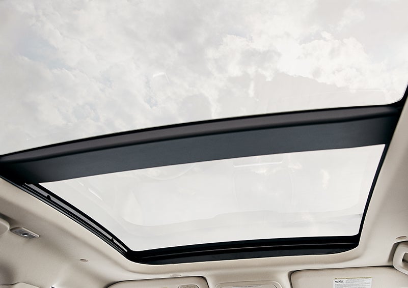 The available panoramic Vista Roof® is shown from inside a 2024 Lincoln Corsair® SUV. | Nick Mayer Lincoln Mayfield in Mayfield Heights OH